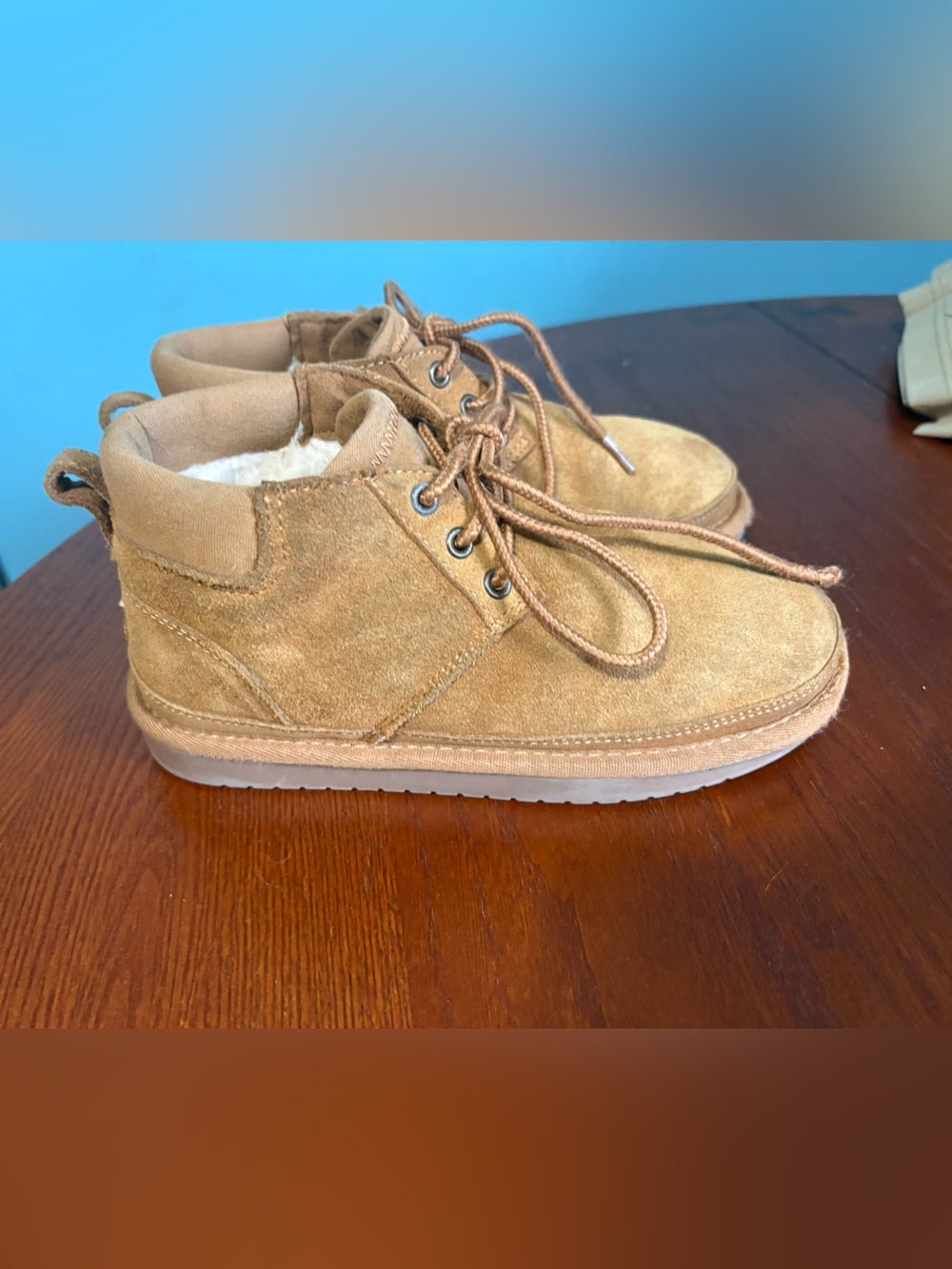 Koolaburra Kids Suede Lace-Up Boots in Tan